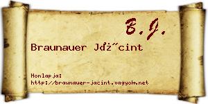 Braunauer Jácint névjegykártya